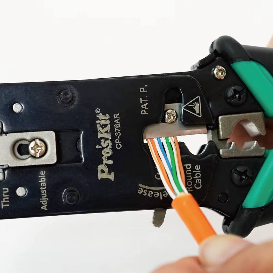 Pro'skit CP-376AR 3-in-1 Netzwerk-Crimpzange für CAT.7/6/5 Ethernet/LAN Kabel: Schneiden, Abisolieren und Crimpen - Bild 4