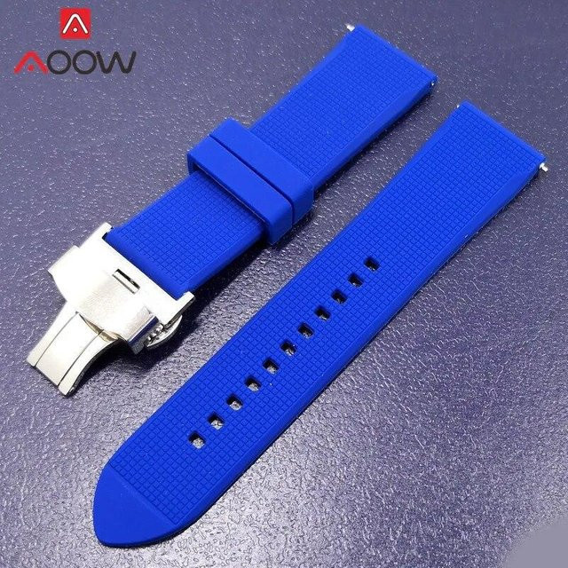 Sweetown Uhrenarmband Silikon, Blau, Unisex - Bild 1