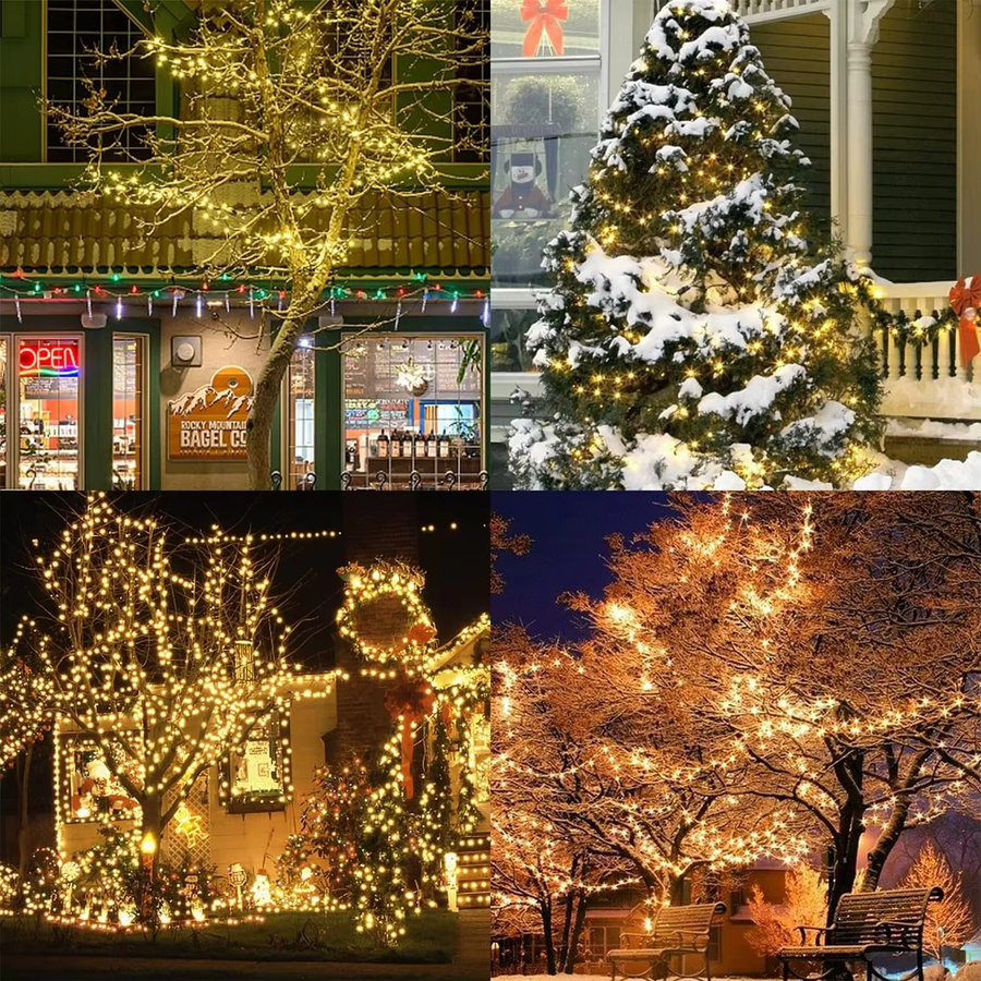 LINYILIGHT LED Weihnachts-Lichterkette für Außen mit Warmweißem Licht, Wasserdicht, 220V - Bild 2