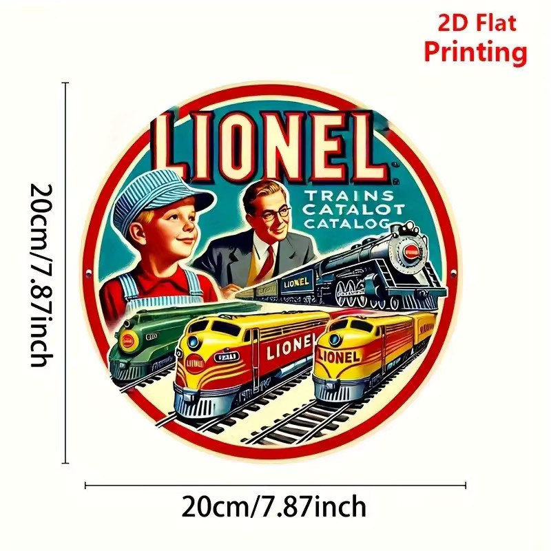 Potdemiel Vintage Wandkunst aus Metall Lionel Train Katalogcover, Mehrfarbig, B/H: 20,3 x 20,3 cm - Bild 2