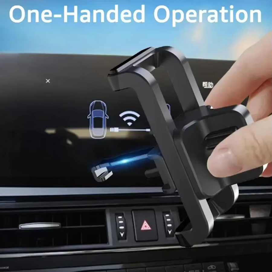 VIKEFON Universelle Handyhalterung für das Auto mit 17-mm-Kugelkopfbasis und Lüftungsgitter-Clip in Schwarz - Bild 4