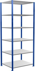 Schulte Grundregal Steckregal MULTIplus150 mit 6 Fachböden und Kreuzstrebe, Farbe: Blau, B/T/H: 250 x 100 x 80 cm - Bild 1