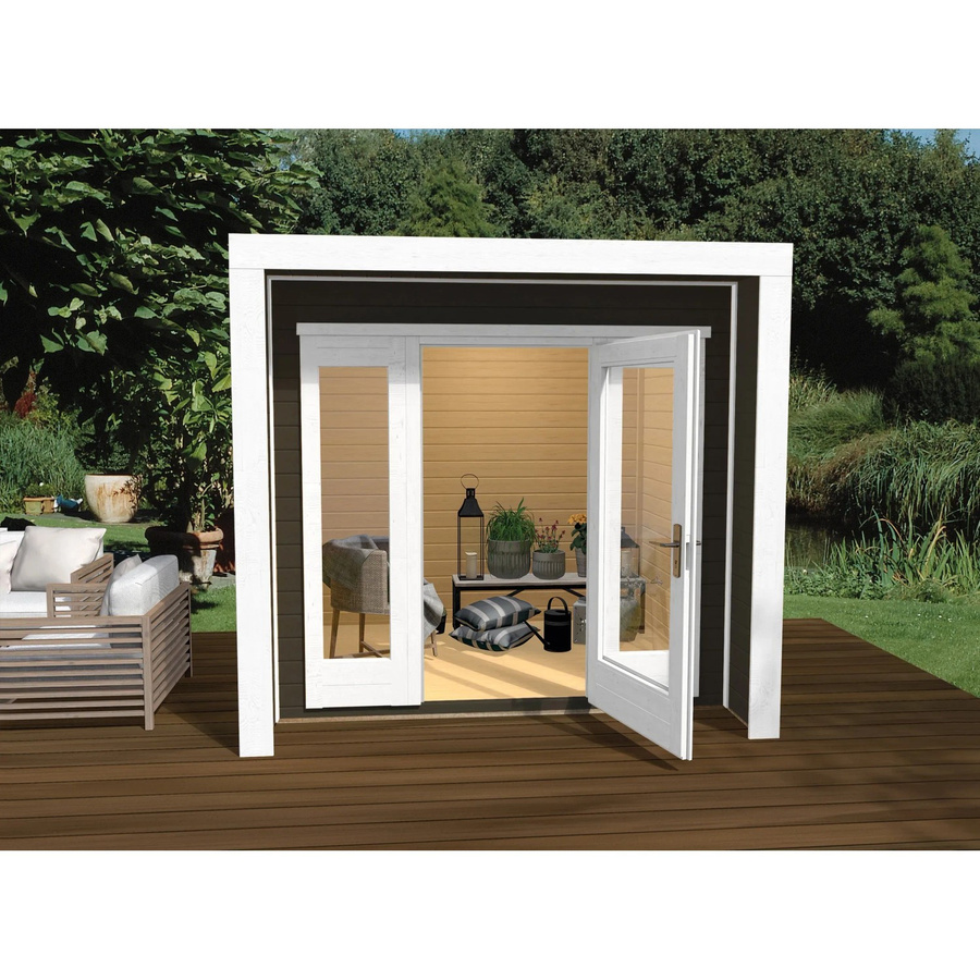 WEKA Gartenhaus Design 263 aus Holz in Grau und Anthrazit mit Flachdach B/H/T: 245 x 227 x 250 cm - Bild 2