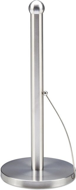 Relaxdays Küchenrollenhalter aus Edelstahl in Silber, stehend, Höhe: 35 cm, Breite: 15 cm - Bild 1