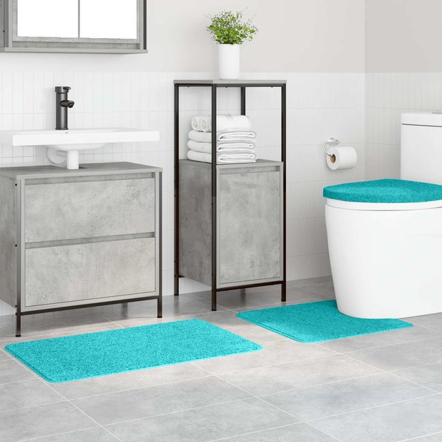 Rutschfeste Badematten-Set 3 Stück von Yiwydaa in Türkis aus Polyester im modernen Design - Bild 1