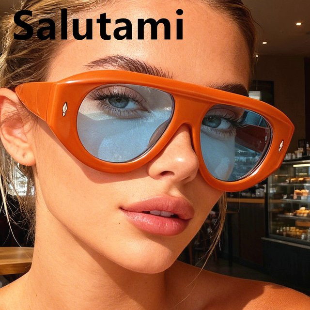 Salutami Sonnenbrille, oval, Vollrand, Kunststoff, orange-schwarz, Unisex - Bild 1
