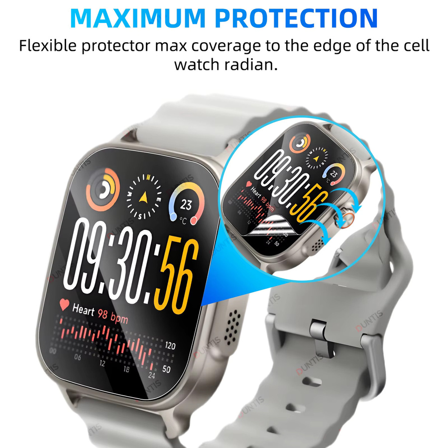 DUNTIS Displayschutzfolie für Realme Watch 5, transparente Hydrogelfolie mit HD-klarer Sicht und vollständiger Abdeckung - Bild 3