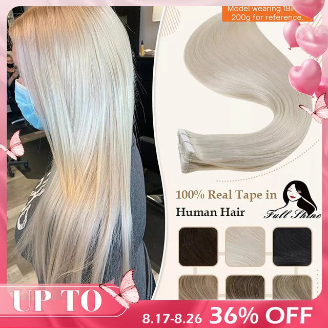 Full Shine Tape-Ins, 100 % Remy-Echthaar, blond, Damen - Bild 1