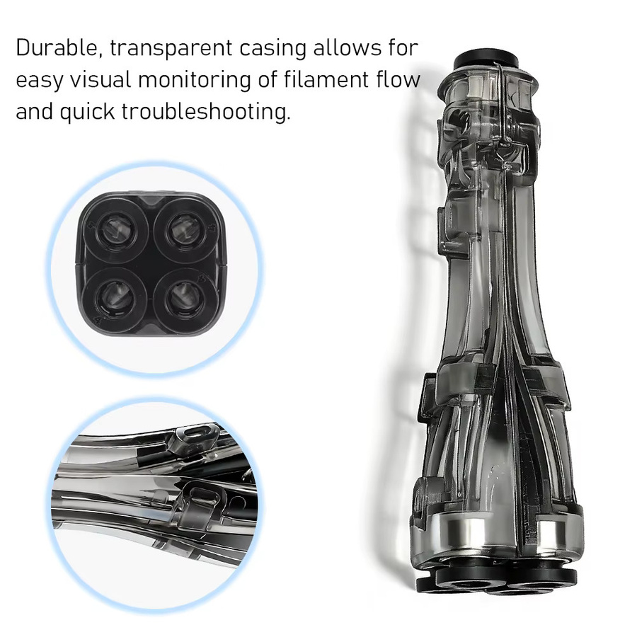 Bambu Lab 4-in-1 PTFE-Adapter mit Anti-Verstopfungs-Filament-Einschubanschluss für reibungsloses FDM-Drucken, kompatibel mit Bambu Lab X1, P1, X2D, P2S, H2C und H2D Druckern - Bild 2