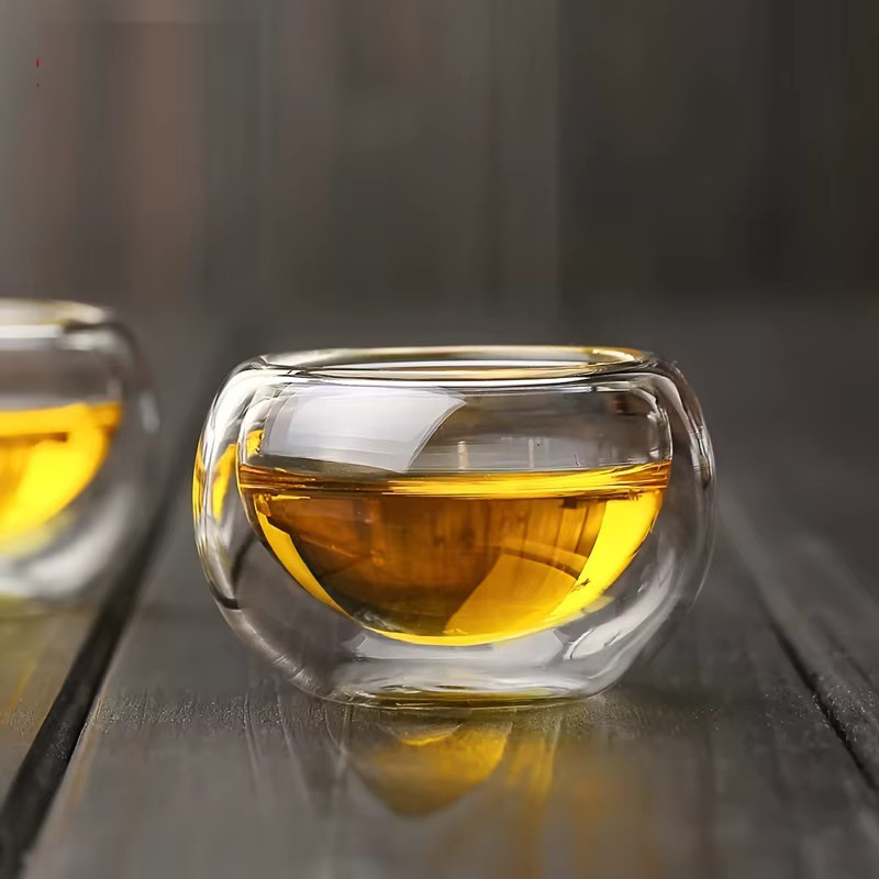 LOULONG Doppelwandige Schnapsgläser und Teetassen aus Glas, transparent, 50 ml - Bild 4