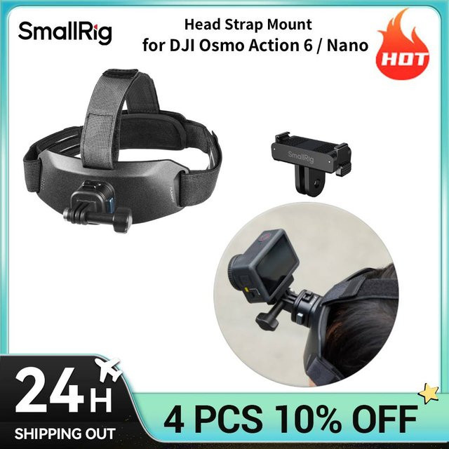 SmallRig Kopfbandhalterung für DJI Osmo Action 6 und Nano in Schwarz für POV-Videoaufnahmen - Bild 1