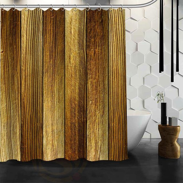 Wasserfester Duschvorhang Baifenbai Home Furnishing Der alte Wald aus Polyester in Braun, B/H: 165 x 180 cm - Bild 1