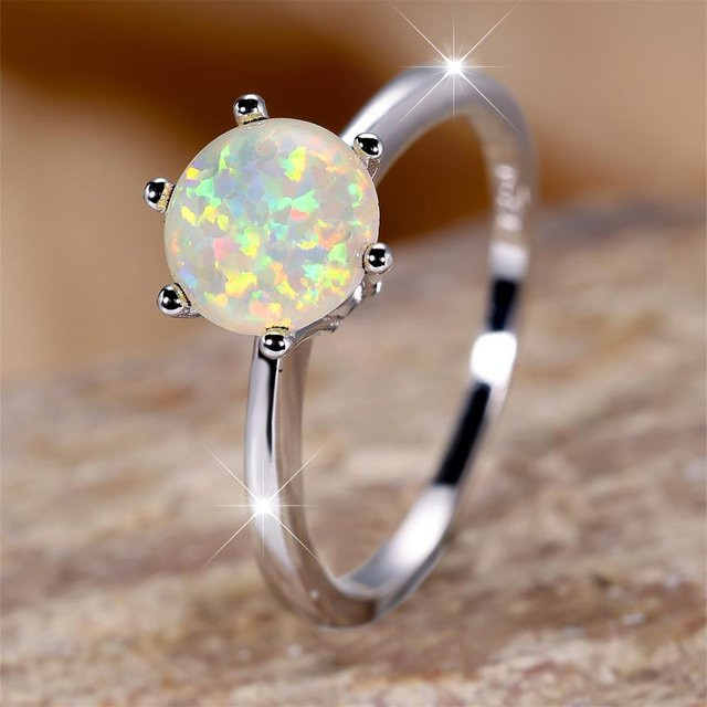 JUNXIN Ring, Silber, Opal, Damen - Bild 1