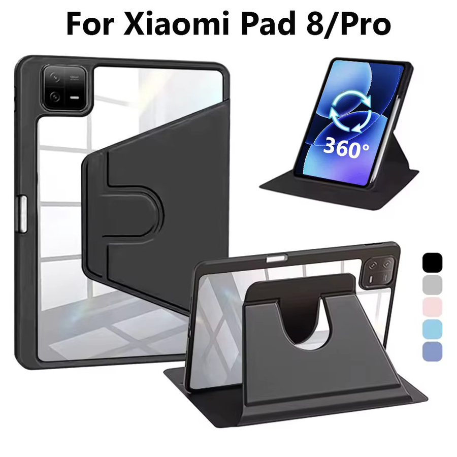 Xiaomi Pad 8 11,2 Zoll 2025 Transparente 360 Grad Drehbare Acryl-Hülle mit Stiftschlitz und Stoßfestem Schutz - Bild 5