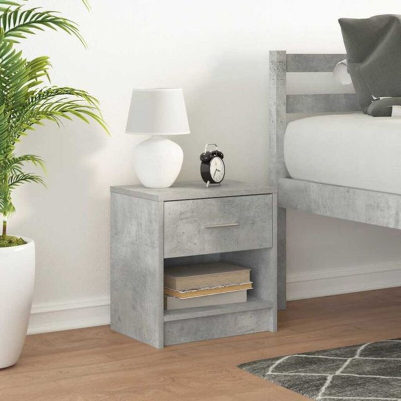 Moderner Nachttisch mit Schublade von vidaxl in Grau, B/T/H: 39 x 28 x 41 cm - Bild 1