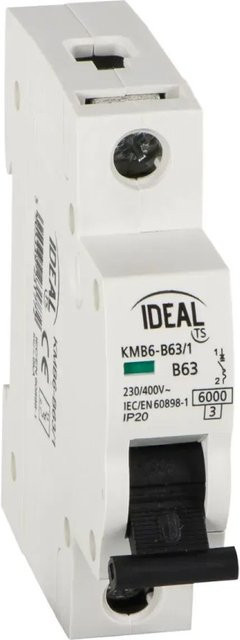 Kanlux Leitungsschutzschalter KMB6-B63/1 1P mit B-Charakteristik in Weiß - Bild 1