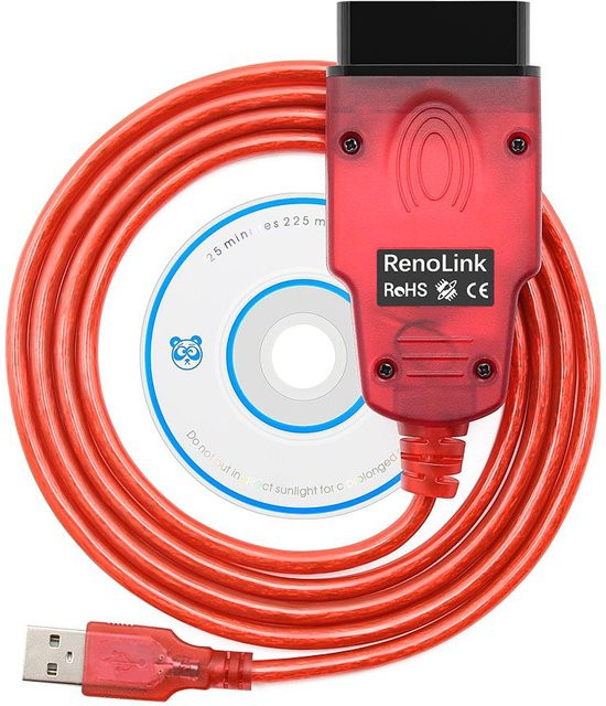 Renolink V2.11 Diagnosekabel für Renault zur ECU-Programmierung und Schlüsselcodierung in Rot - Bild 1