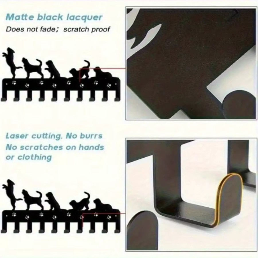 CIFBUY Schlüsselhalter aus Metall mit Krallenmuster zur Wandmontage in Schwarz - Bild 4