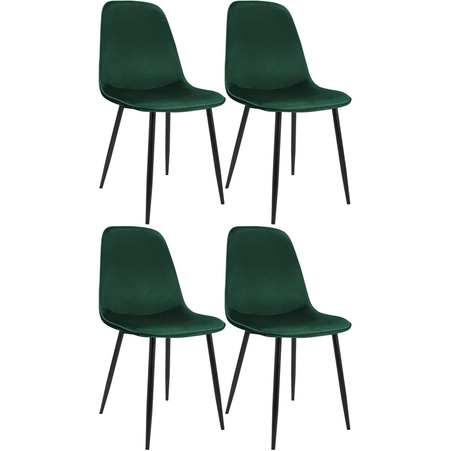 4er Set Esszimmerstühle DELUKE RAZON aus Samt in Grün, B/T/H: 45 x 54 x 88 cm - Bild 2