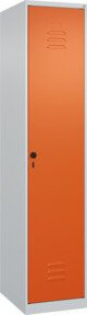 C+P Spind Classic PLUS Spind mit 1 Abteil und mittiger Trennwand, Farbe: Lichtgrau/Reinorange, H x B x T: 185 x 40 x 50 cm - Bild 1