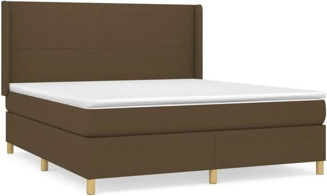 vidaXL Boxspringbett Hybrid mit Matratze und Taschenfederkern, Braun, B/T/H: 180 x 200 cm - Bild 1