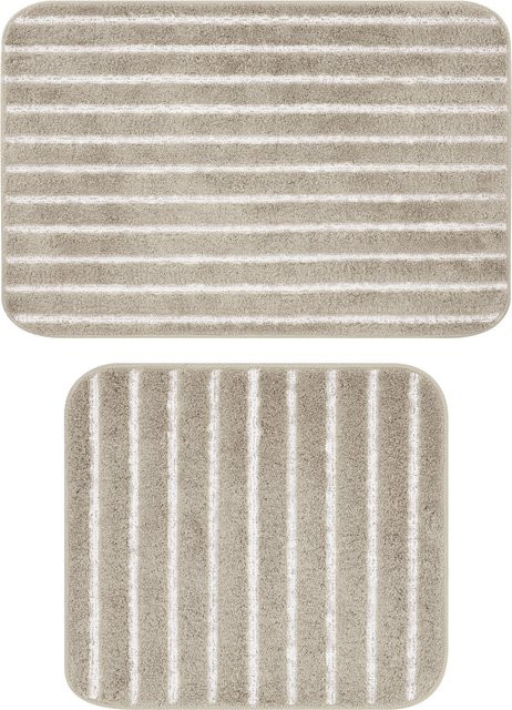LIVARNO Badezimmergarnitur-Set aus Polyester, Beige, ohne WC-Ausschnitt - Bild 1