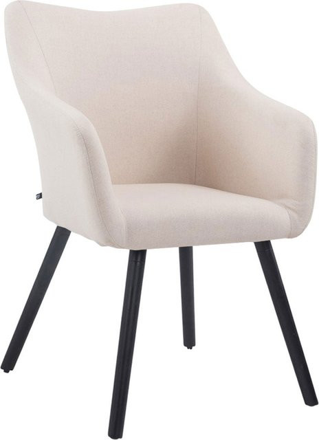 TPFLiving Besucherstuhl Coyo Two mit Stoffbezug und Buchenholzgestell in Schwarz und Beige, B/T/H: 62,5 x 61,0 x 90,0 cm - Bild 1