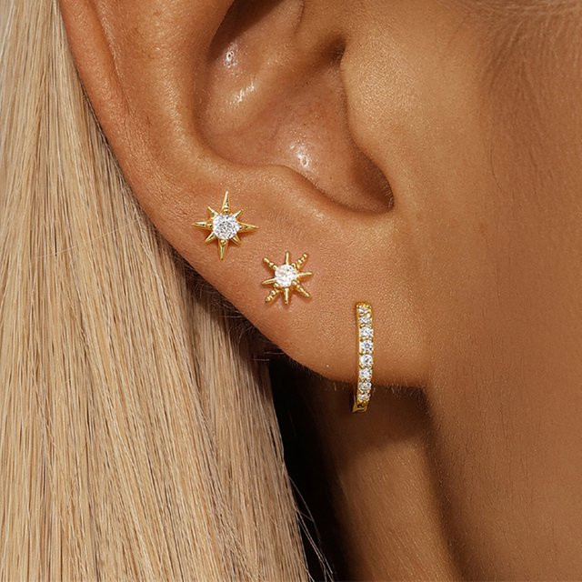 Maodane Ohrringe Edelstahl, Zirkonia, Gold, Damen - Bild 1