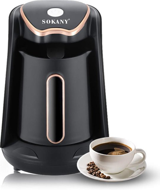 SOKANY Elektrische Türkische Kaffeemaschine für eine Tasse, 600W, Schwarz - Bild 1