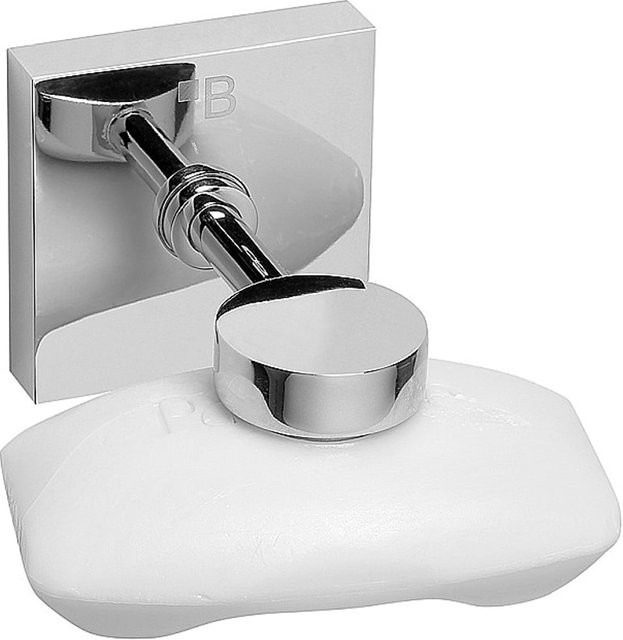 Brillantbad META Magnetseifenhalter aus Messing in Chrom poliert, Farbe Silber, B/T/H: 5,5 x 5,5 x 7,0 cm - Bild 1