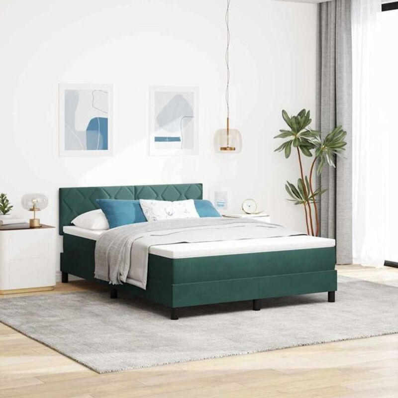 Boxspringbett mit Matratze von vidaXL in Grün aus Stoff, B/T: 140 x 190 cm - Bild 1