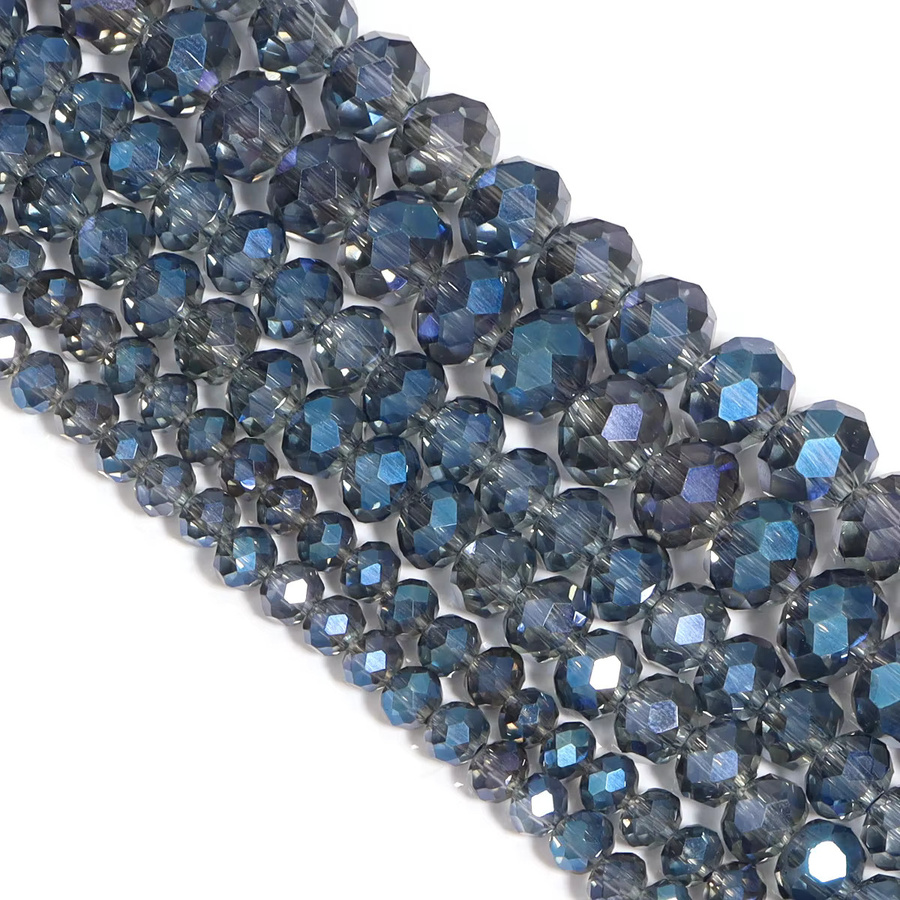 louleur Kristallperlen, Glas, Tinte, blau, 4 6 8 mm, Rondelle - Bild 5