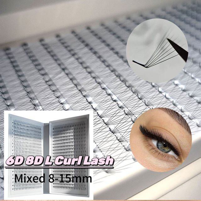 DSYZ Vorgefertigte Volumenfächer Wimpernverlängerung, Black, XL - Bild 1