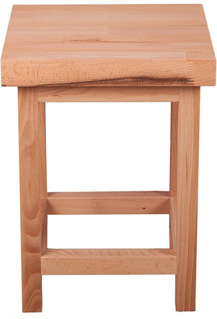 INTERIA Home & Living Hocker Marco aus Kernbuche in Beige und Eiche, B/T/H: 30 x 30 x 40 cm - Bild 3