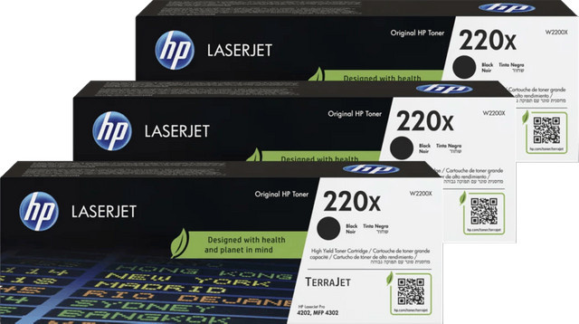 HP 220X LaserJet Toner Schwarz 3er Pack für HP Color LaserJet Pro 4302 - Bild 1