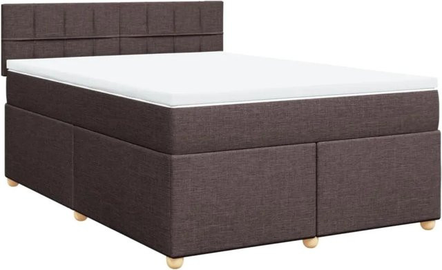 vidaXL Boxspringbett mit Matratze Hybrid-Design in Dunkelbraun und Weiß, B/T/H: 160 x 200 x 100,5 cm - Bild 1