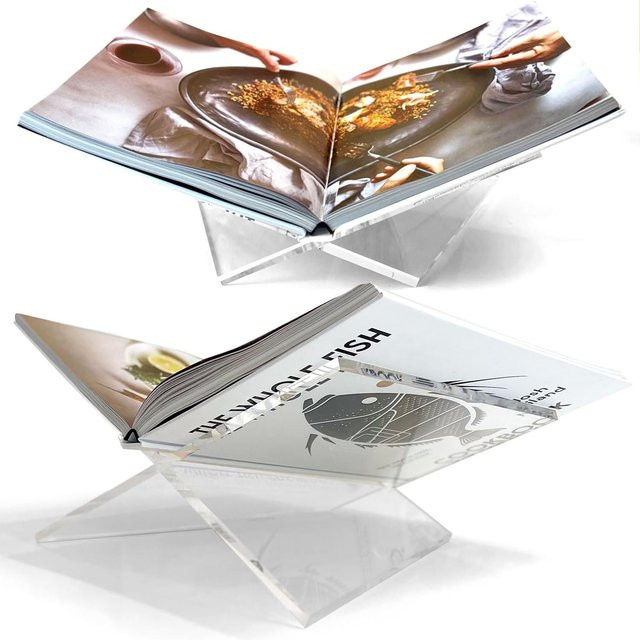 2er-Set Acryl-Bücherregal transparent, 5 mm dickes Kunststoff-Bücherregal für offene und geschlossene Bücher - Bild 1