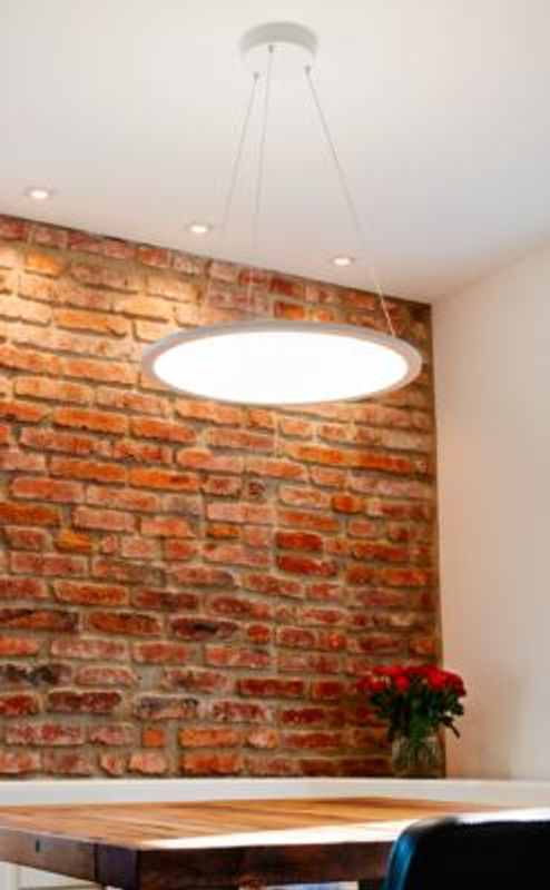 LED-Pendelleuchte FRISCH-Licht in Weiß, modernes Design aus Aluminium und Kunststoff, Durchmesser: 60 cm, Höhe: 1,4 cm, 58 W, 6400 Lumen - Bild 2
