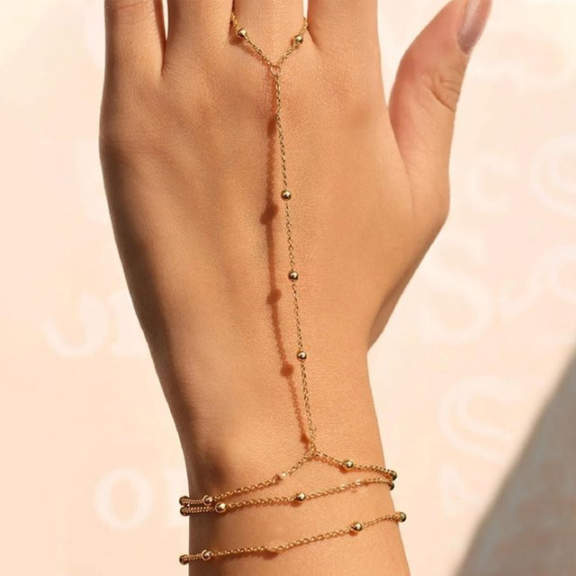 YUYAN Handketten-Armband, Edelstahl, Gold, Damen - Bild 1