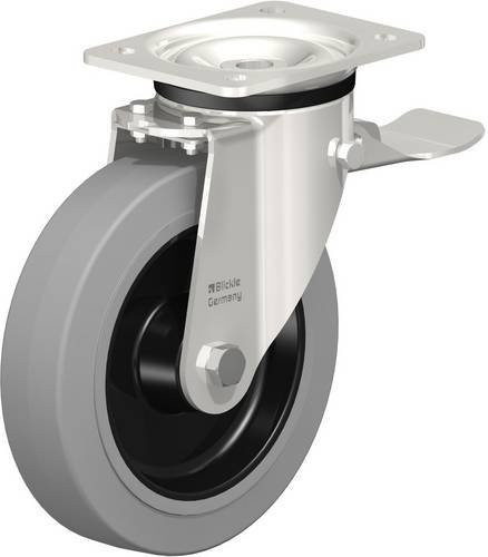 Blickle Lenkrolle LKX-POEV 200XR-ST-SG mit Feststeller in Schwarz-Grau, Rad-Durchmesser: 200 mm, Tragfähigkeit: 500 kg - Bild 1