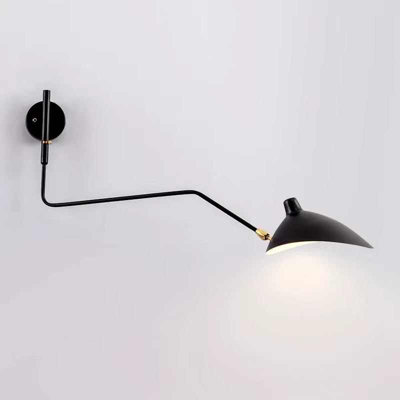 Nordische minimalistische LED-Wandleuchte aus Metall in Schwarz, verstellbarer Arm für Wohnzimmer, Schlafzimmer und Arbeitszimmer - Bild 2