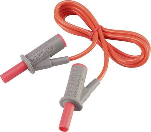 Voltcraft MSB-501 Sicherheits-Messleitung mit 4mm Lamellenstecker in Rot, Länge: 1,00 m - Bild 1