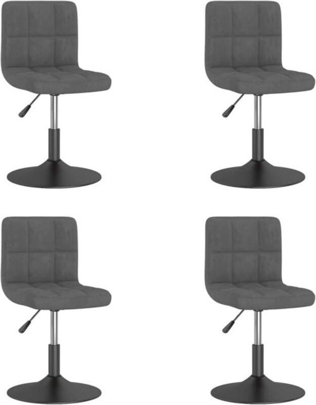Vidaxl Esszimmerstühle 4er Set modern drehbar in Anthrazit und Grau aus Samt - Bild 1