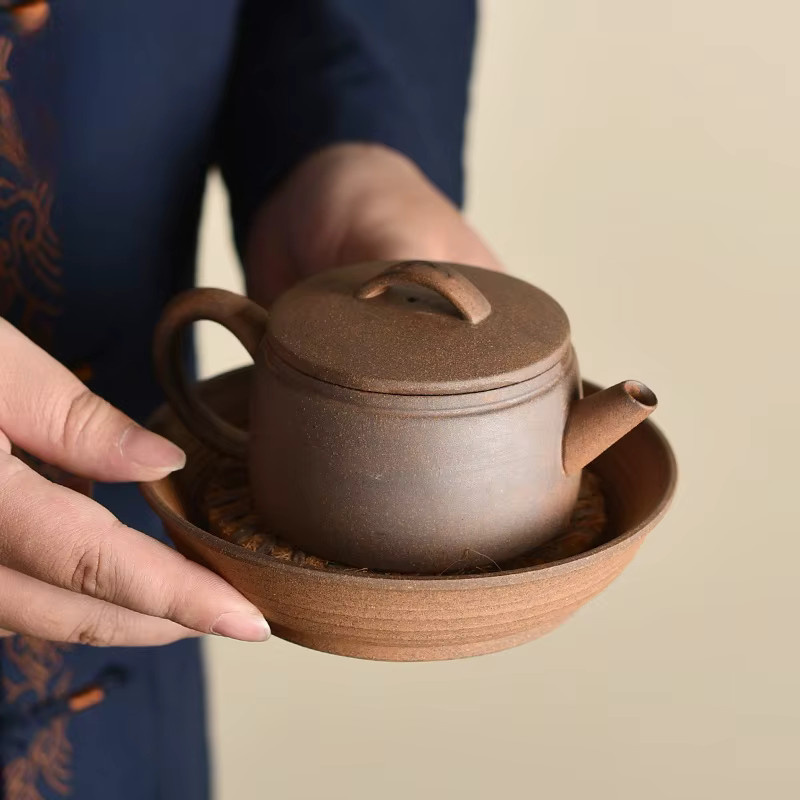 JIANGXINSHE Teekanne aus Keramik im japanischen Retro-Stil, Braun, 145 ml - Bild 2