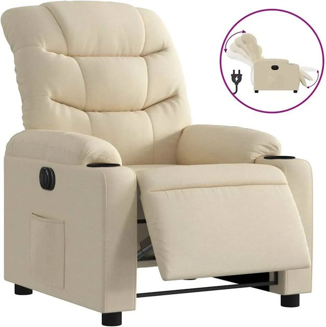 vidaXL Elektrischer Relaxsessel in Beige aus Stoff mit Armlehnen - Bild 1