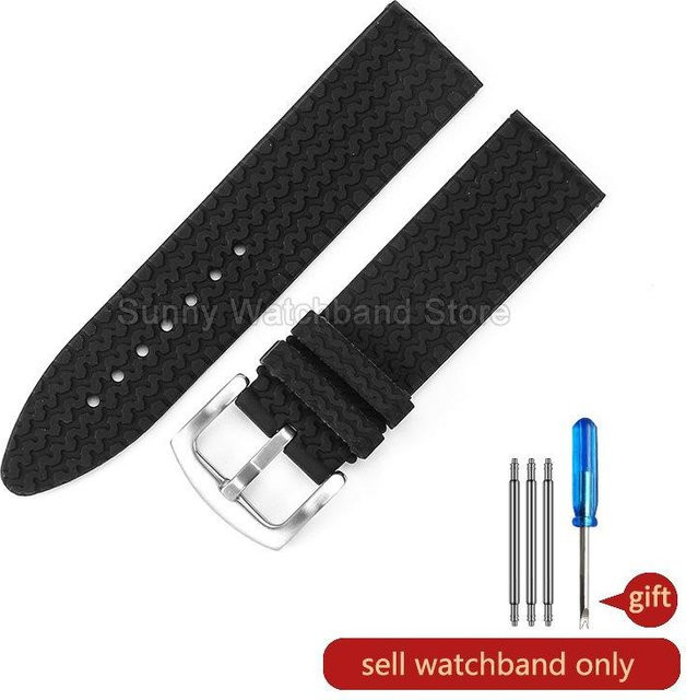 Freesh Uhrenarmband Silikon, Schwarz, Unisex, 23mm - Bild 1