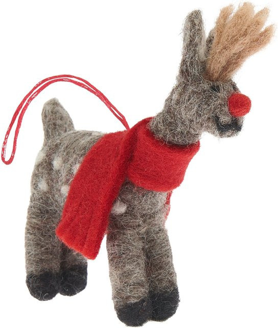 Rico Design Weihnachts-Aufhänger Hirsch mit Schal aus Filz in Braun - Bild 1