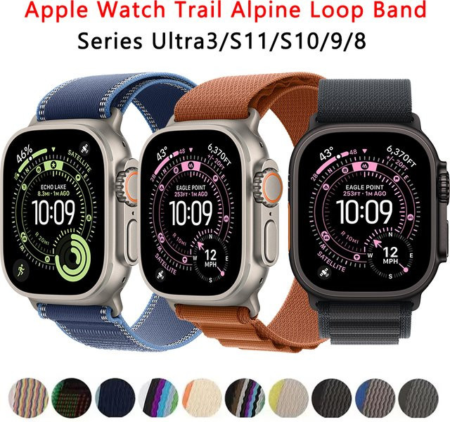yunfook Uhrenarmband Trail Alpine Loop, Textil/NATO, Schwarz, Unisex - Bild 1