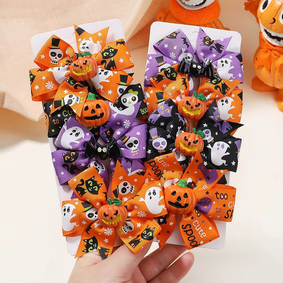 KIDS BOWS Halloween Kürbis Haar Clips, 4er-Set, Mädchen - Bild 3