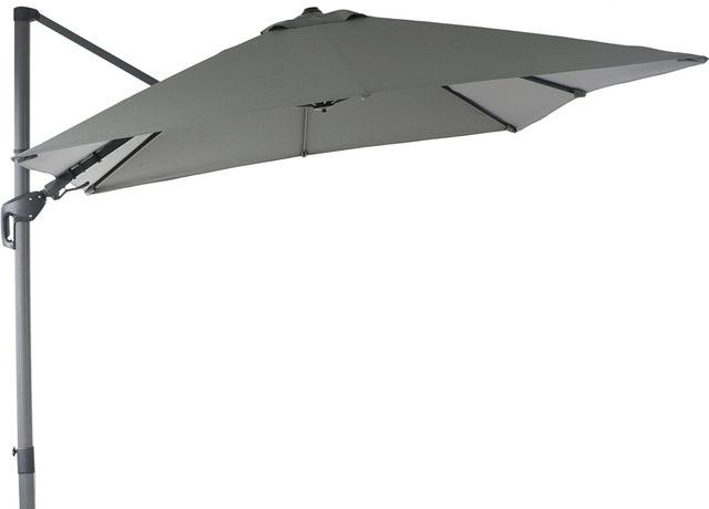 OUTFLEXX Sydney Ampelschirm in Anthrazit mit Twist-Funktion und Plattenständer, B/B: 300 x 300 cm, aus Aluminium und Polyester mit UPF 50+ - Bild 1